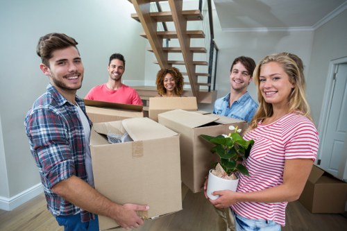 Office relocation items being prepared for transport in the West End