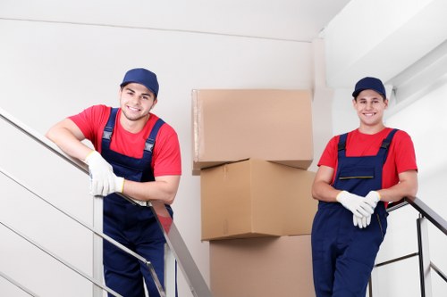 Mover using safety equipment during relocation