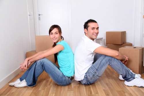 Office relocation planning with boxes and equipment in Covent Garden